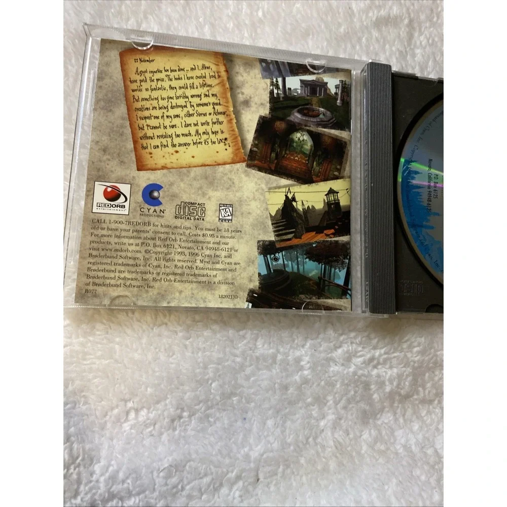 Myst PC 1996 MPC Classic Windows Game Original CD ROM‎ User Manual